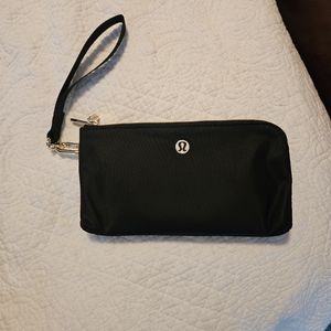 Lululemon double sided wristlet guc, black with gold hardware